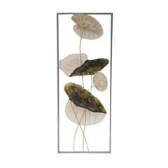 Danube Home Alayna Metal Lotus Flower Leaf Abstract Botanical Wall Art (28.6 x 4.4 x 74.3 cm)