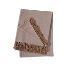 Pan Emirates Maeve Throw With Fringes (130 x 170 cm, Beige)