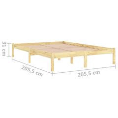 vidaXL Bed Frame Solid Wood Pine (200 x 200 cm)