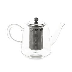 Luigi Ferrero Coffeina Metal & Glass Tea Pot W/Strainer, FR-8101T (1 L)