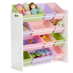 Honey-Can-Do Kids' Storage Organizer (85 x 32 x 91 cm, Natural & Pastel)