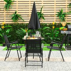 Eliza 4-Seater Steel Patio Set W/Umbrella Danube Home