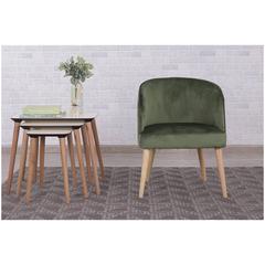 Pan Emirates Wingster Velvet Fabric & Wood Accent Chair (61 x 61 x 82 cm)