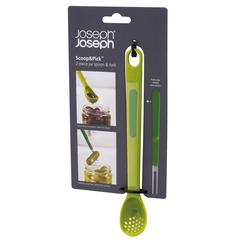 Joseph & Joseph Scoop&Pick Jar Spoon and Fork Set (20 x 2.7 x 2.7 cm, Set of 2, Green)