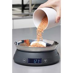 Joseph & Joseph Switchscale 2-in-1 Digital Scale with Lid (22.1 x 8.9 cm, Black & Silver)