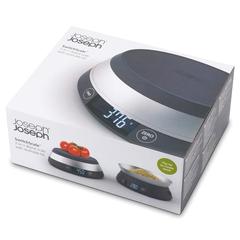 Joseph & Joseph Switchscale 2-in-1 Digital Scale with Lid (22.1 x 8.9 cm, Black & Silver)