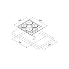 La Modano Built-In 4-Zone Electric Hob, LMBH604ES (60 cm)