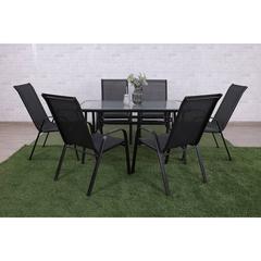 Tiptop 6-Seater Glass & Metal Garden Dining Set PAN Emirates