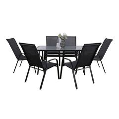 Tiptop 6-Seater Glass & Metal Garden Dining Set PAN Emirates