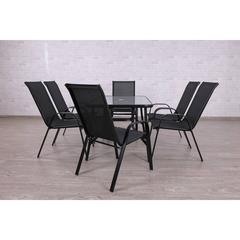 Tiptop 6-Seater Glass & Metal Garden Dining Set PAN Emirates
