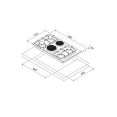 La Modano Built-In 4-Burner & 2 Hot Plate Gas & Electric Hob, LMBH905GH (90 cm)