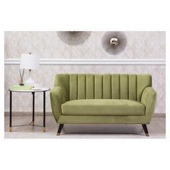 Delta 2-Seater Velvet Fabric & Wood Sofa Pan Emirates