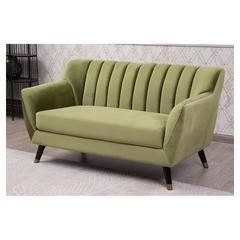 Delta 2-Seater Velvet Fabric & Wood Sofa Pan Emirates