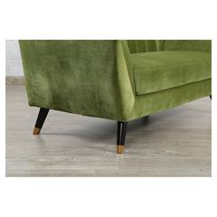 Delta 2-Seater Velvet Fabric & Wood Sofa Pan Emirates