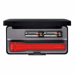 Maglite Mini 2-Cell AA Incandescent Flashlight Presentation Box, M2A03L (Red, 14 Lumen)