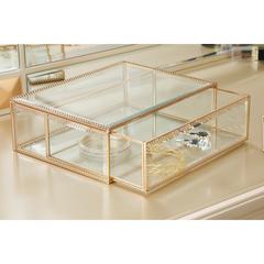 Pan Emirates Loana Glass 1-Drawer Cosmetic Organizer (25 x 19 x 8 cm)