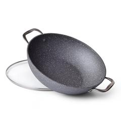 Fissman Moon Stone Induction Aluminium Wok W/Glass Lid (32 cm)