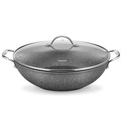 Fissman Moon Stone Induction Aluminium Wok W/Glass Lid (32 cm)