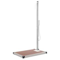 vidaXL Garden Shower with Brown Base 225 cm Stainless Steel (80 x 62 x 5 cm)