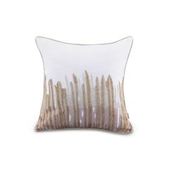 Pan Emirates Zandrail Hand Embroidered Filled Cushion (45 x 45 cm, Gold)