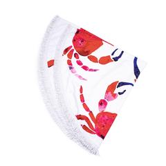 Anemoss Crab Cotton & Micro Fabric Round Beach Towel (150 cm)