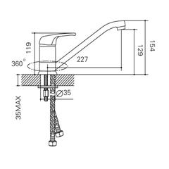 Milano Tarki Brass Sink Mixer (31 x 31 x 31 cm)