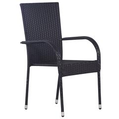 vidaXL 9 Piece Garden Dining Set Black (200 x 90 x 74  cm)