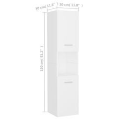 vidaXL Bathroom Cabinet White 30x30x130 cm Engineered Wood