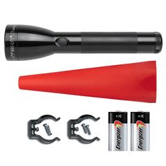 Maglite 2-Cell C LED Flashlight Roadside Safety Pack, ML50L-I201G (Black, 490 Lumen)