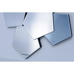 مرآة حائط ديكور على شكل خماسي حول الإمارات (فضي ، 56 × 122 سم)