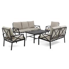 Torino 7-Seater Steel Sofa Set W/Cushions Danube Home