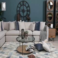 Wakefield Single Seater Fabric & Wood Arm Less Sofa Pan Emirates