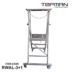 Topman Aluminum Rolling Warehouse 4-Step Ladder, RWAL-4 (173 x 90 x 173 cm)
