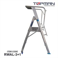 Topman Aluminum Rolling Warehouse 4-Step Ladder, RWAL-4 (173 x 90 x 173 cm)