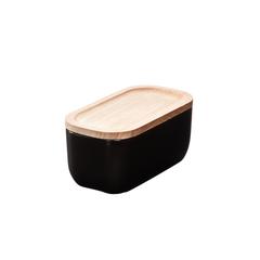iDesign Eco Office Ceramic Bin with Lid (Black)