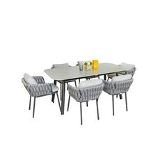 Paros 6-Seater Aluminum Outdoor Dining Set