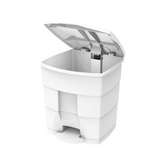 Cosmoplast Plastic Step-on Waste Bin W/Pedal (30 L, White)