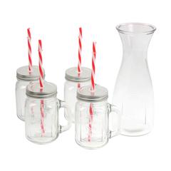 Giles andd Posner Decanter Set (27 x 11.5 x 28 cm, Set of 5, Clear)