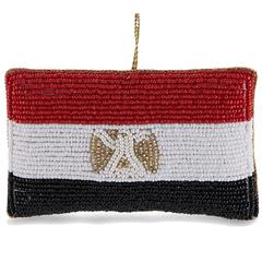 زينة شجرة مع رسمة علم مصر بالخرز