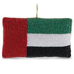 زينة شجرة مع رسمة علم الإمارات العربية المتحدة بالخرز