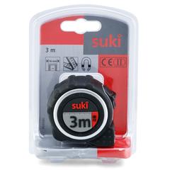 Suki 2-Position Measuring Tape with TRP Cover (3 m x 16 mm, Black)