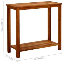 Solid Acacia Wood Garden Console Table vidaXL (80 x 35 x 75 cm)