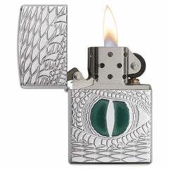 Zippo Green Dragon Eye Windproof Lighter, 28807 167 (Chrome)