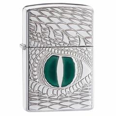 Zippo Green Dragon Eye Windproof Lighter, 28807 167 (Chrome)