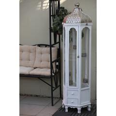 Living Space Large Tower Lantern with Candle Holder (White)