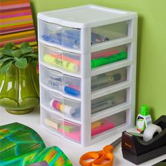 Sterilite 5-Drawer Unit (22 x 18 x 28 cm, Clear)