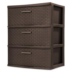 Wide Weave 3-Tier Drawer Tower (74 x 48 x 58 cm)