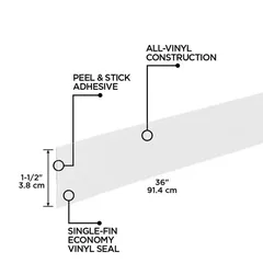 M-D Vinyl Sweep For Doors (91 x 1.27 cm)