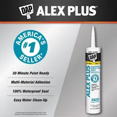 DAP Alex Plus Acrylic Latex Caulk Plus Silicone (300 ml, White)