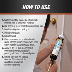 DAP Alex Plus Acrylic Latex Caulk Plus Silicone (300 ml, White)